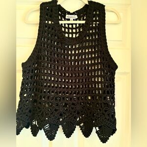 NWT Nanette Lepore Crochet Vest Top Size M